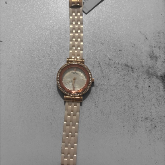 Anne Klein New York 12/2316 Ceramic Bracelet Rose Gold Watch - Picture 2 of 6